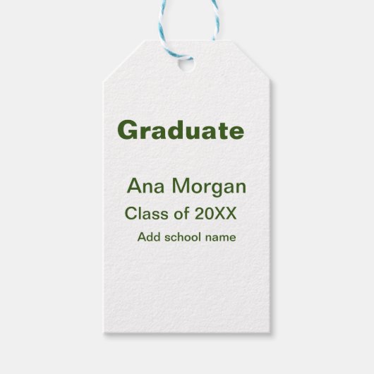 Étiquettes-cadeau Graduate ajouter nom classe de nom de l'école de 2 (Devant)