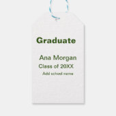 Étiquettes-cadeau Graduate ajouter nom classe de nom de l'école de 2 (Dos)