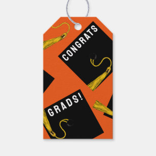Étiquettes-cadeau Graduation Congrats Orange