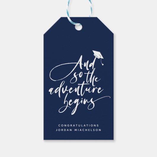 Étiquettes-cadeau Graduation Moderne Script Calligraphie Congrats Gr (Devant)