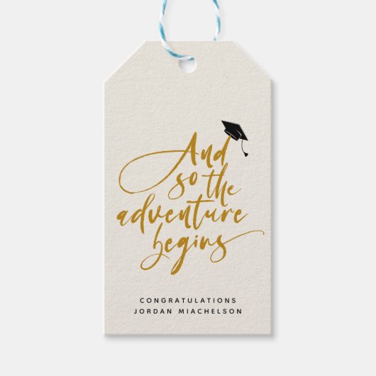 Étiquettes-cadeau Graduation Moderne Script Calligraphie Congrats Gr (Devant)