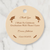 Étiquettes Cadeau Graduation Simple Brown Et Beige Customisée (Devant)