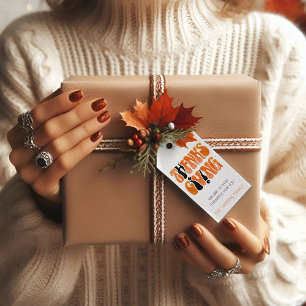 Étiquettes-cadeau Graffiti blanc moderne Thanksgiving automne automn