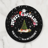 Étiquettes Cadeau Graffiti de Noël Joyeux Noir élégant (Devant)