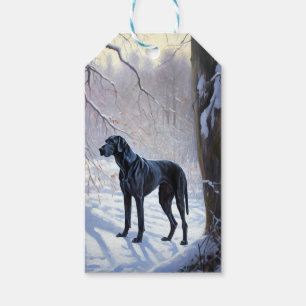 Étiquettes-cadeau Grand Danois Qu'il neige Noël