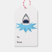 Étiquettes-cadeau Grand dessin de requin blanc (Devant)