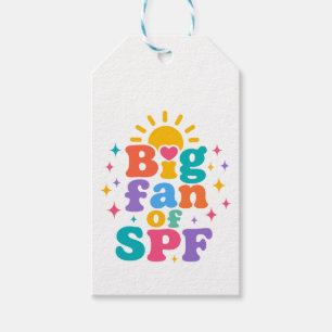 Étiquettes-cadeau Grand fan de protection solaire SPF pour l'été