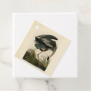 Étiquettes Cadeau Grand Héron bleu d'Audubon Marais Oiseau