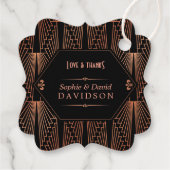 Étiquettes Cadeau Grand Mariage Art Déco Gatsby des années 20 (Dos)