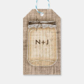 Étiquettes-cadeau Grand pot Mason avec Burlap & Dentelle Mariage rus (Dos)