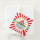 Étiquettes Cadeau Grand Top Carnaval de cirque 1er anniversaire (En situation)