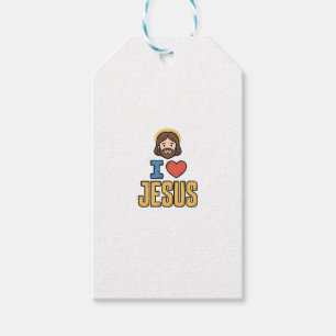Étiquettes-cadeau Graphique chrétien vintage j'aime Jésus