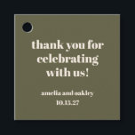 Étiquettes Cadeau Gras Olive Fall Retro Merci de mariage personnalis<br><div class="desc">Gras Minimaliste Olive Fall Rétro Simple Custom Wedding Merci Favoriser les étiquettes</div>
