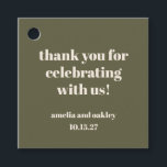 Étiquettes Cadeau Gras Olive Fall Retro Merci de mariage personnalis<br><div class="desc">Gras Minimaliste Olive Fall Rétro Simple Custom Wedding Merci Favoriser les étiquettes</div>