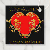 Étiquettes Cadeau Gras Romantique Saint Valentin Rouge Goth Coeur (Dos)