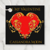 Étiquettes Cadeau Gras Romantique Saint Valentin Rouge Goth Coeur (Devant)