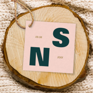 Étiquettes Cadeau Gras Typographie Monogramme Mariage Cadeau