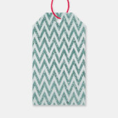 Étiquettes-cadeau Gratuit Vert Blanc Chevron Stripes Noël (Dos)