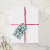 Étiquettes-cadeau Gratuit Vert Blanc Chevron Stripes Noël (Avec de la ficelle)