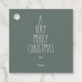Étiquettes Cadeau Green Boho Polka Dot Noël Carré À De (Devant)