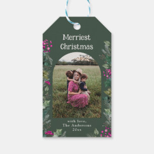 Étiquettes-cadeau Green Chic Merriest Christmas Cadeau Tags
