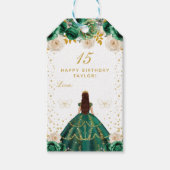 Étiquettes-cadeau Green Floral Princess Joyeux anniversaire (Devant)