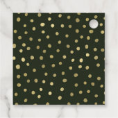 Étiquettes Cadeau Green & Gold Snow Holiday Festive (Dos)