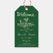 Étiquettes-cadeau Green Hand Drawn Modern Rehearsal Dinner Wedding (Devant)