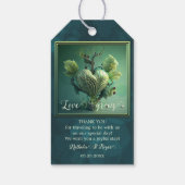 Étiquettes-cadeau Green Heart Love Grows Mariage Favor Merci (Dos)