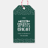 Étiquettes-cadeau Green | Noël Baking Spiritueux Vacances Lumineuses (Devant)