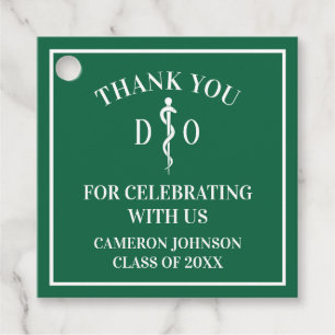 Étiquettes Cadeau Green Osteopathic Médicale School Graduation Party