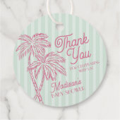 Étiquettes Cadeau Green Palm Spring Pastel Beach Baby shower (Dos)