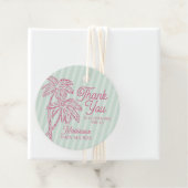 Étiquettes Cadeau Green Palm Spring Pastel Beach Baby shower (En situation)