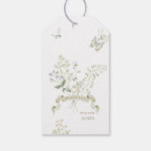 Étiquettes-cadeau Green Peter the Rabbit Monogramme Baby shower des (Dos)