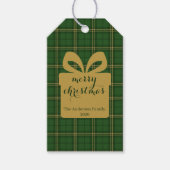 Étiquettes-cadeau Green Plaid Christmas Festive Pattern -  (Devant)