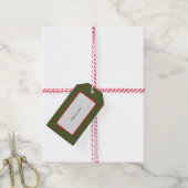 Étiquettes-cadeau Green & Red Diagonal Lines (With Twine)