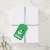 Étiquettes-cadeau Green Snowman, Joyeuses Fêtes (Avec de la ficelle)