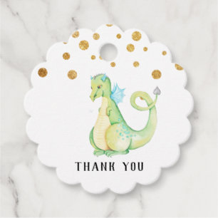 Étiquettes Cadeau * Green Sweet Dragon Baby shower Merci mignon