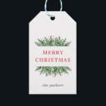 Étiquettes-cadeau Green Winter Bliss Floral Christmas Cadeaux Tags<br><div class="desc">Un cadeau festif de Noël avec motif floral en couleur pin et baies.</div>