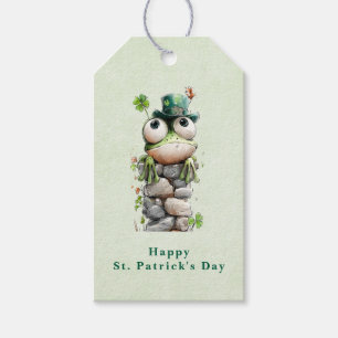 Étiquettes-cadeau Grenouille au chapeau vert jour de la Saint-Patric