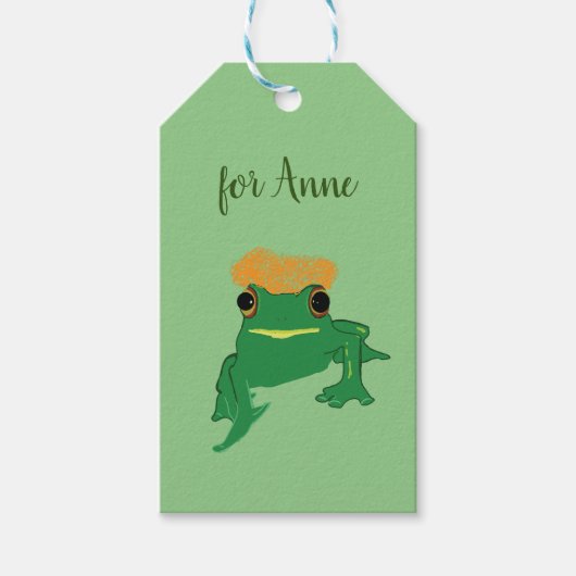 Étiquettes-cadeau Grenouille avec cheveux (Devant)