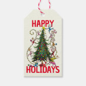 Étiquettes-cadeau Grinch classique | Arbre de Noël (Devant)