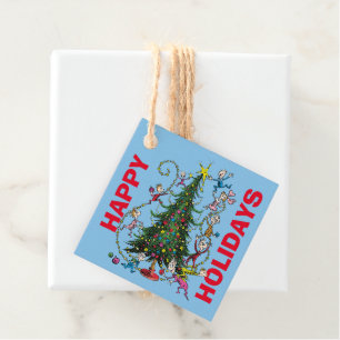 Étiquettes Cadeau Grinch classique   Arbre de Noël