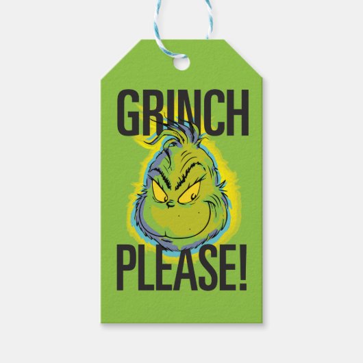 Étiquettes-cadeau Grinch | Drôle Grinch S'Il Vous Plaît Citer (Devant)