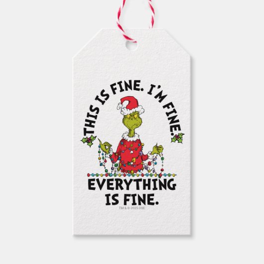 Étiquettes-cadeau Grinch | Everything is Fine (Devant)