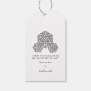 Étiquettes-cadeau Gris D20 Dice Mariage Tags cadeaux
