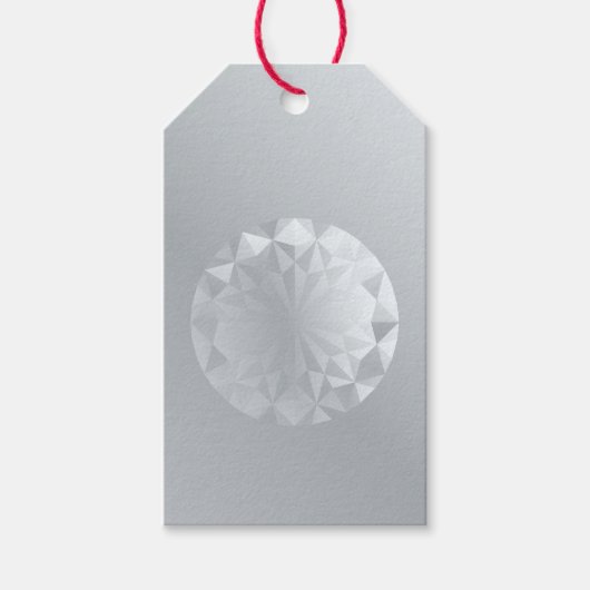 Étiquettes-cadeau Gris d'aluminium Gem (Devant)