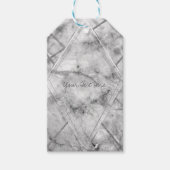 Étiquettes-cadeau Gris & Marbre blanc Glam Mariage Faveur (Devant)