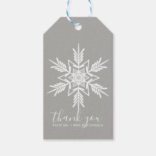 Étiquettes-cadeau gris moderne WINTER WONDERLAND mariage faveur