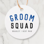Étiquettes Cadeau Groom Squad | Moderne Bachelor Groomsman Design (Devant)
